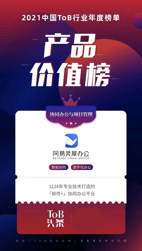 網易靈犀辦公榮登2021 To B行業年度產品價值榜，彰顯中購投資戰略眼光